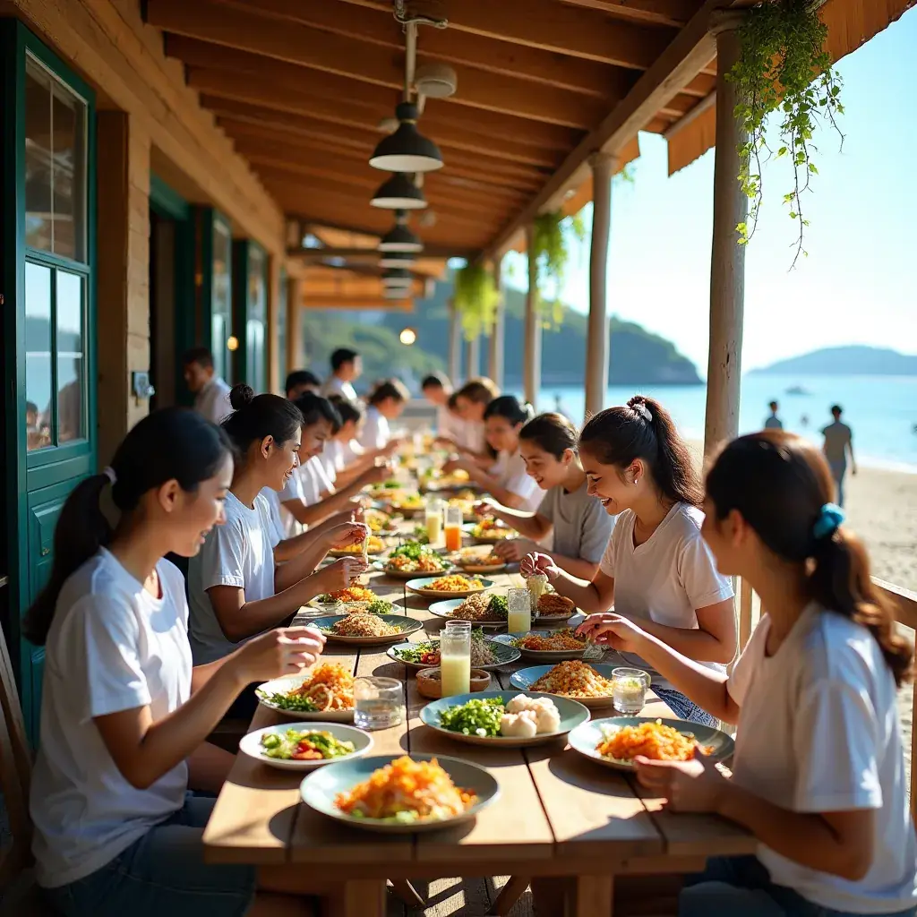 Mercado de peixe com variedade de frutos do mar