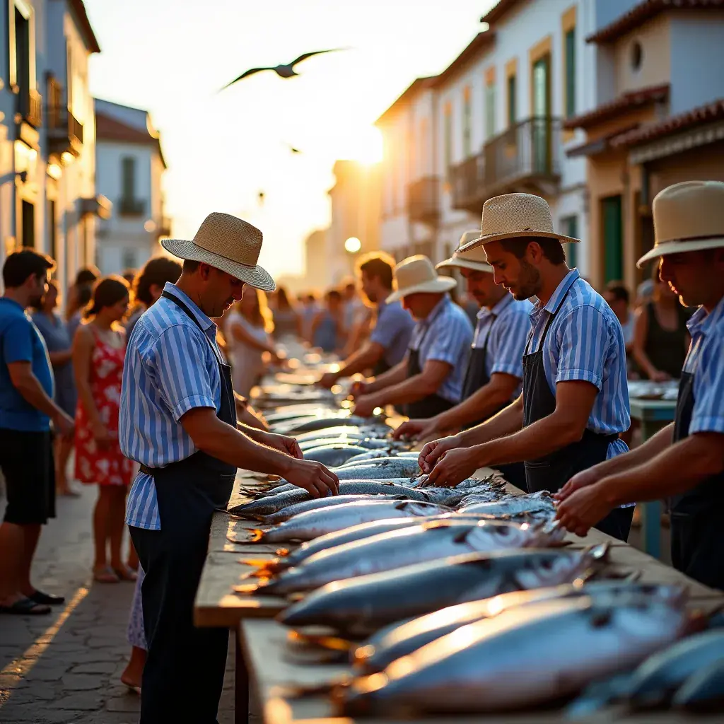 Peixe fresco do Atlântico em uma mesa de madeira
